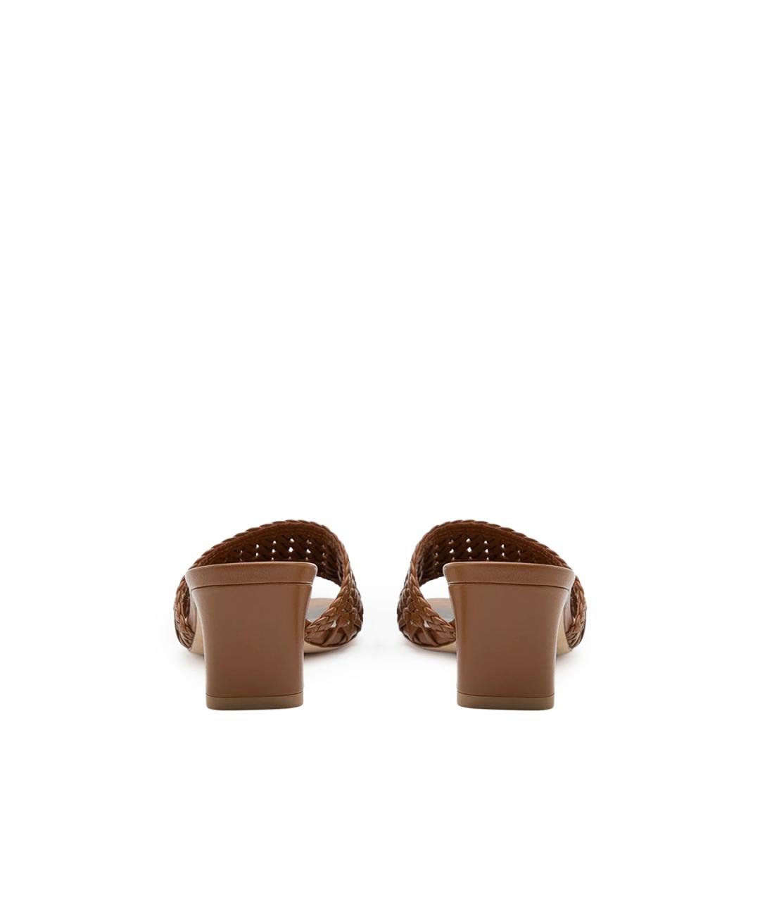 STUART WEITZMAN Коричневые кожаные мюли, фото 3