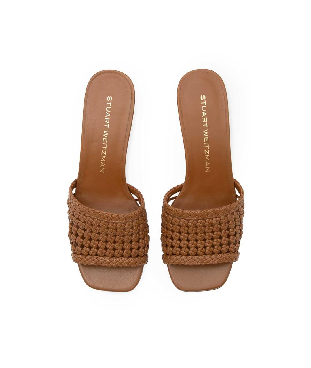 STUART WEITZMAN Коричневые кожаные мюли, фото 4