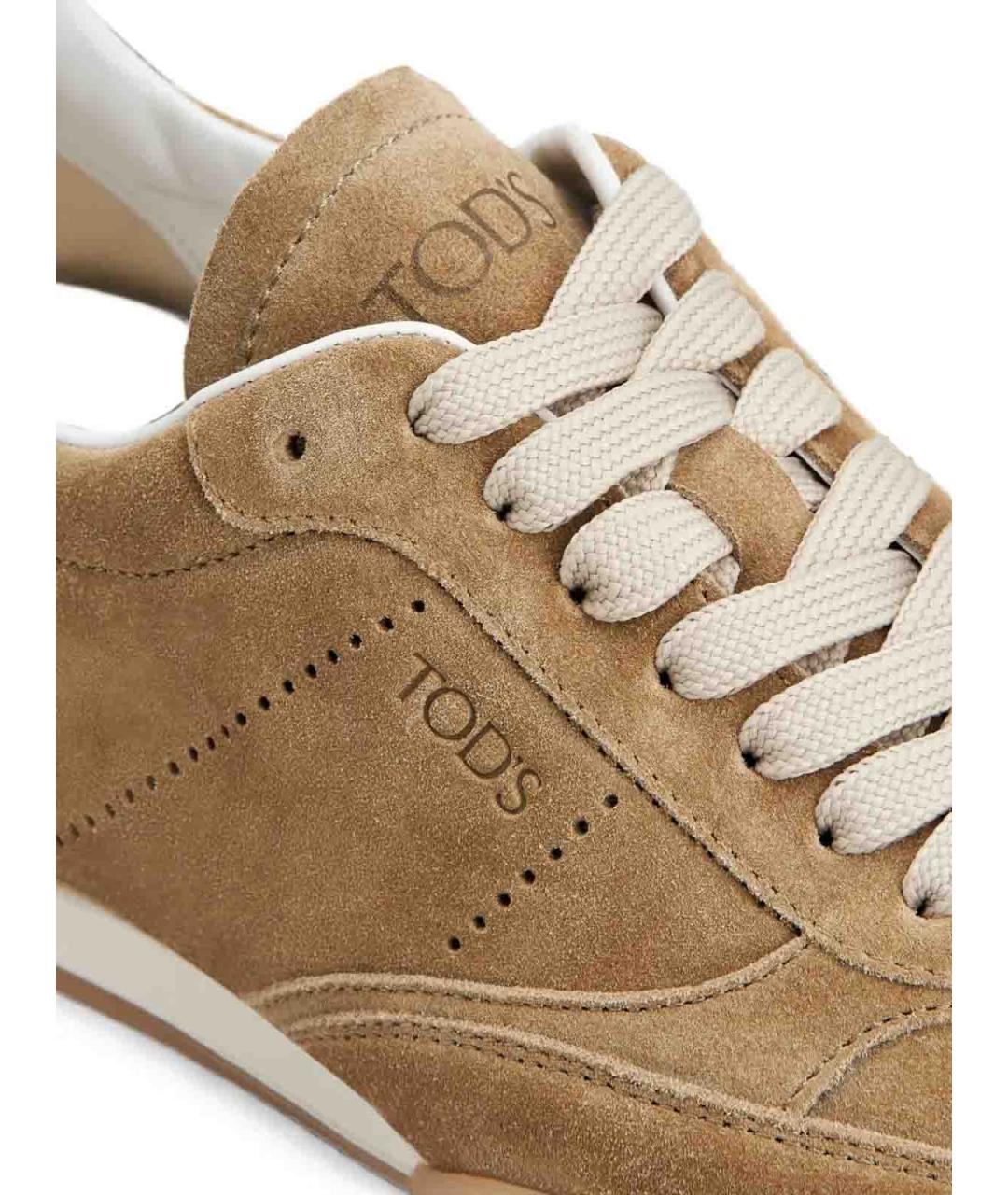 TOD'S Коричневые замшевые кроссовки, фото 3
