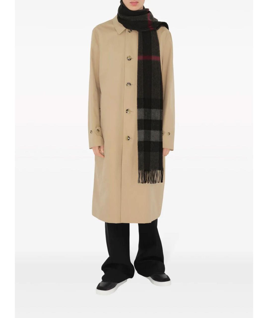 BURBERRY Серый кашемировый шарф, фото 3