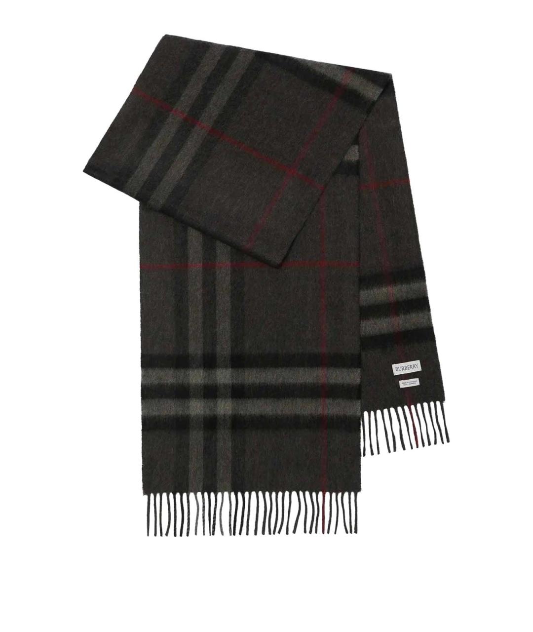 BURBERRY Серый кашемировый шарф, фото 1