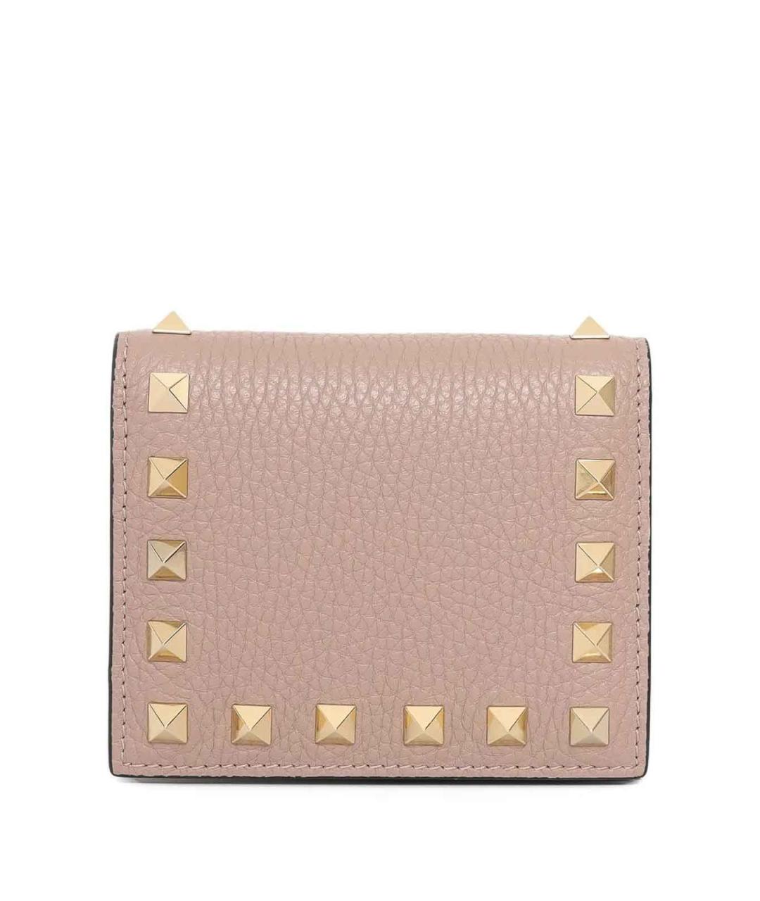 VALENTINO Розовый кожаный кошелек, фото 3