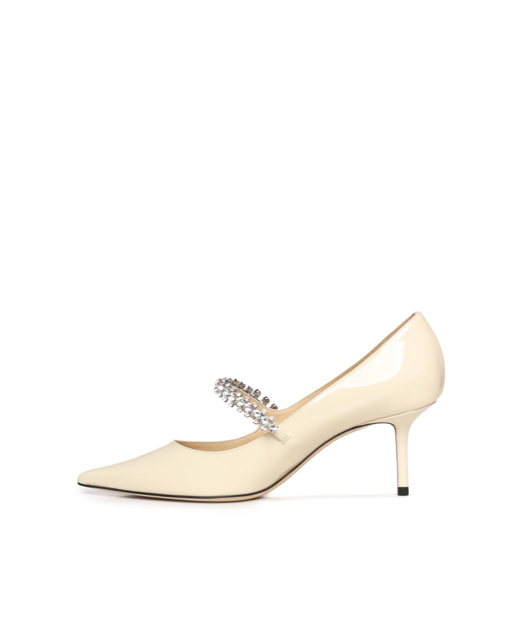 JIMMY CHOO Бежевые туфли из лакированной кожи, фото 4