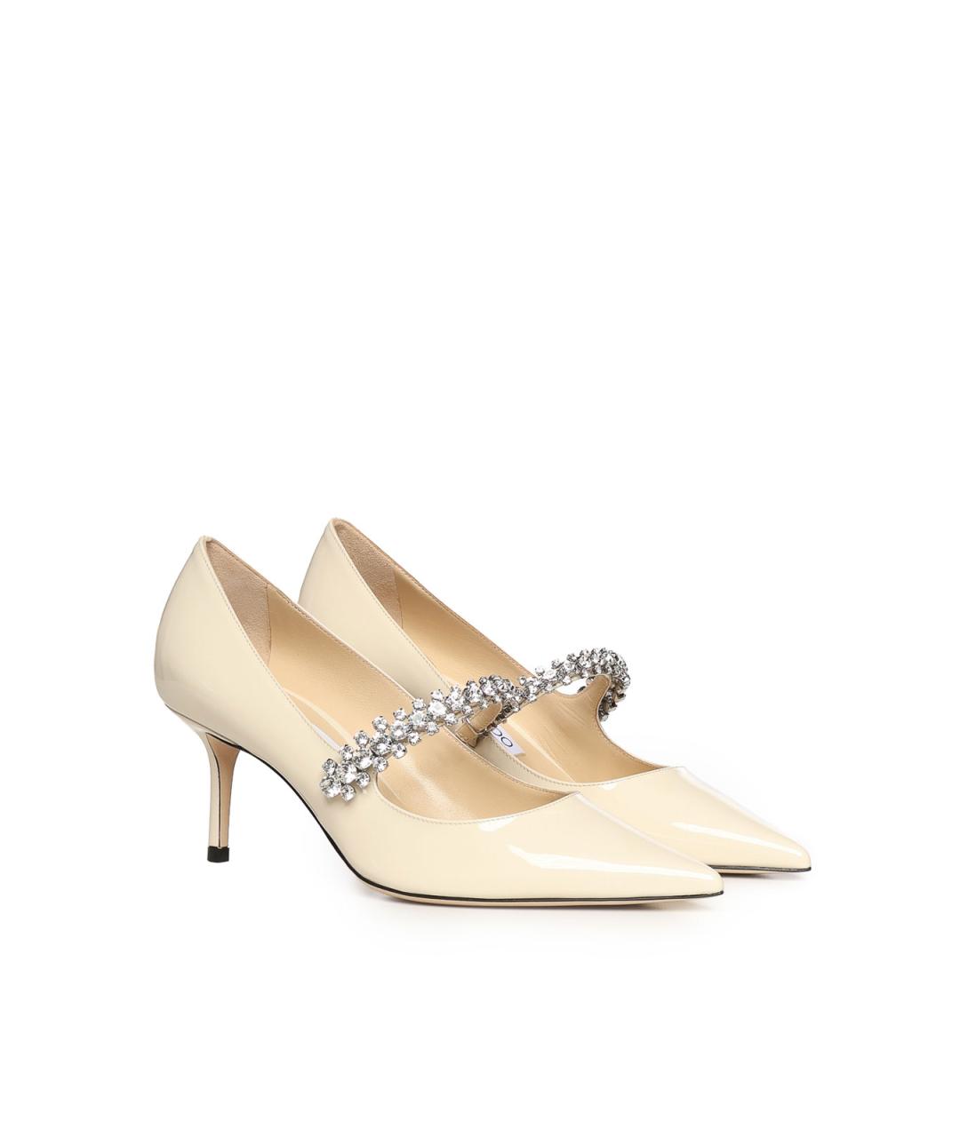 JIMMY CHOO Бежевые туфли из лакированной кожи, фото 2