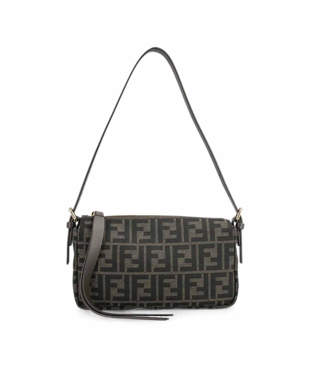 FENDI Коричневая тканевая сумка через плечо, фото 3