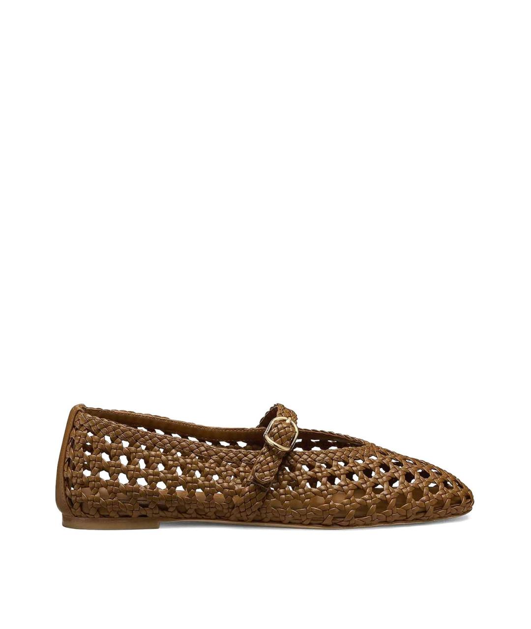 STUART WEITZMAN Коричневые текстильные балетки, фото 1
