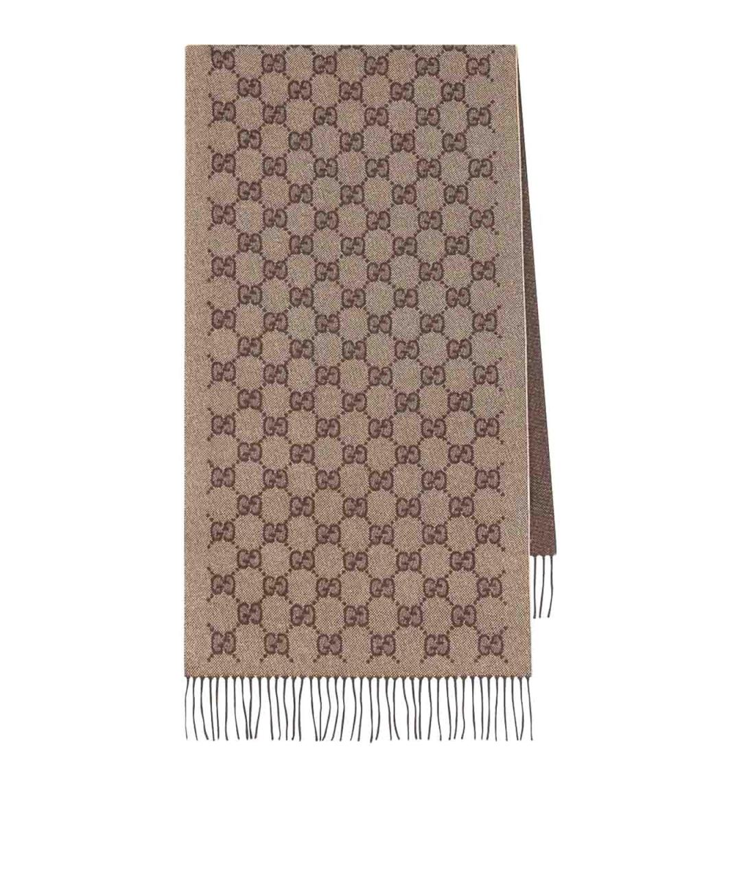 GUCCI Бежевый кашемировый шарф, фото 1