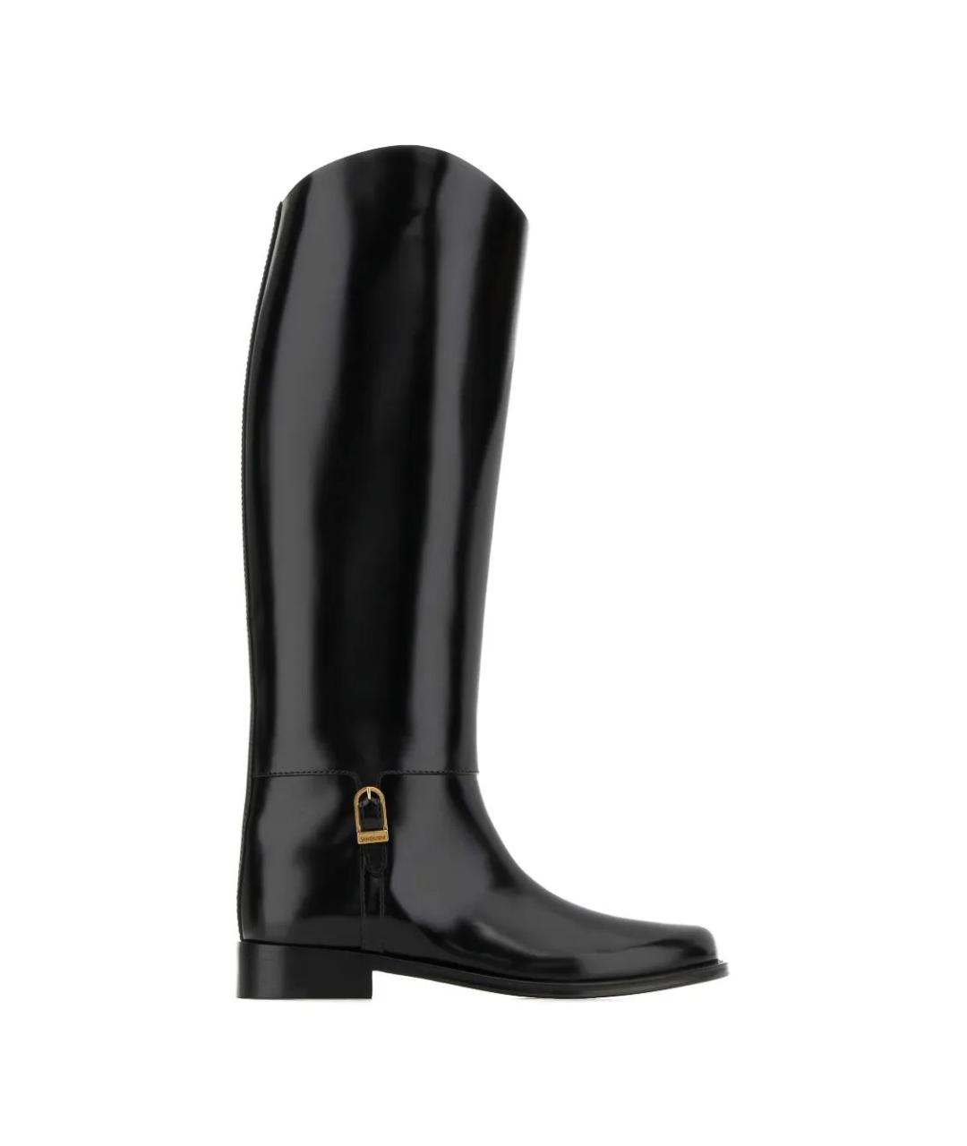 SAINT LAURENT Черные кожаные сапоги, фото 1