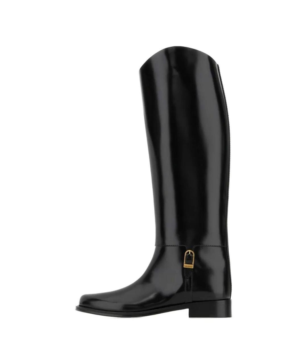 SAINT LAURENT Черные кожаные сапоги, фото 2
