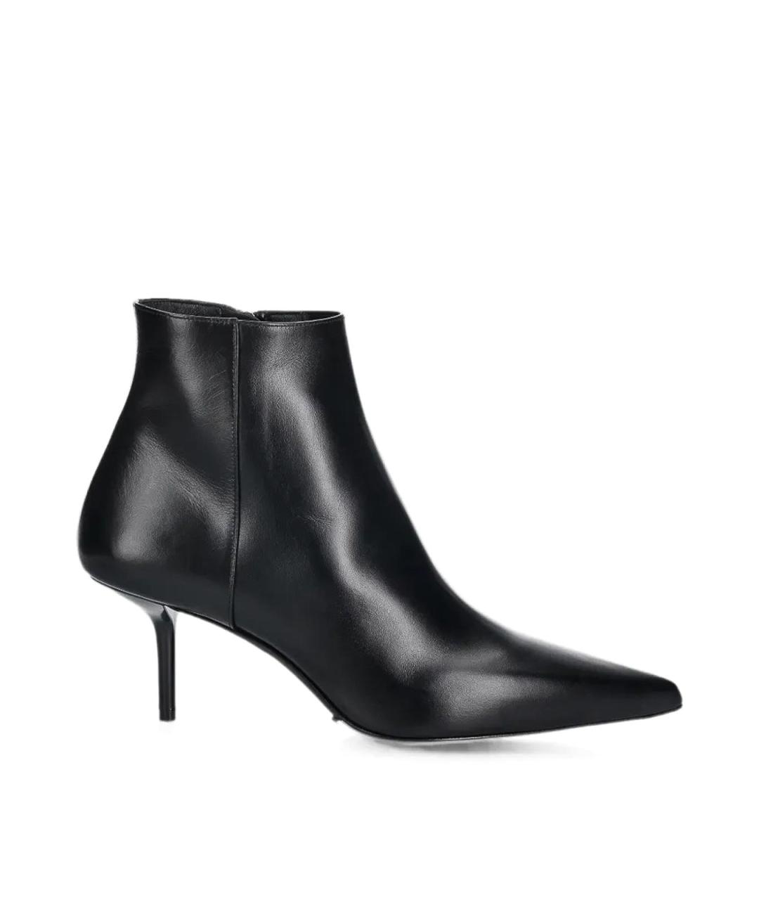 MAX MARA Черные кожаные ботильоны, фото 1