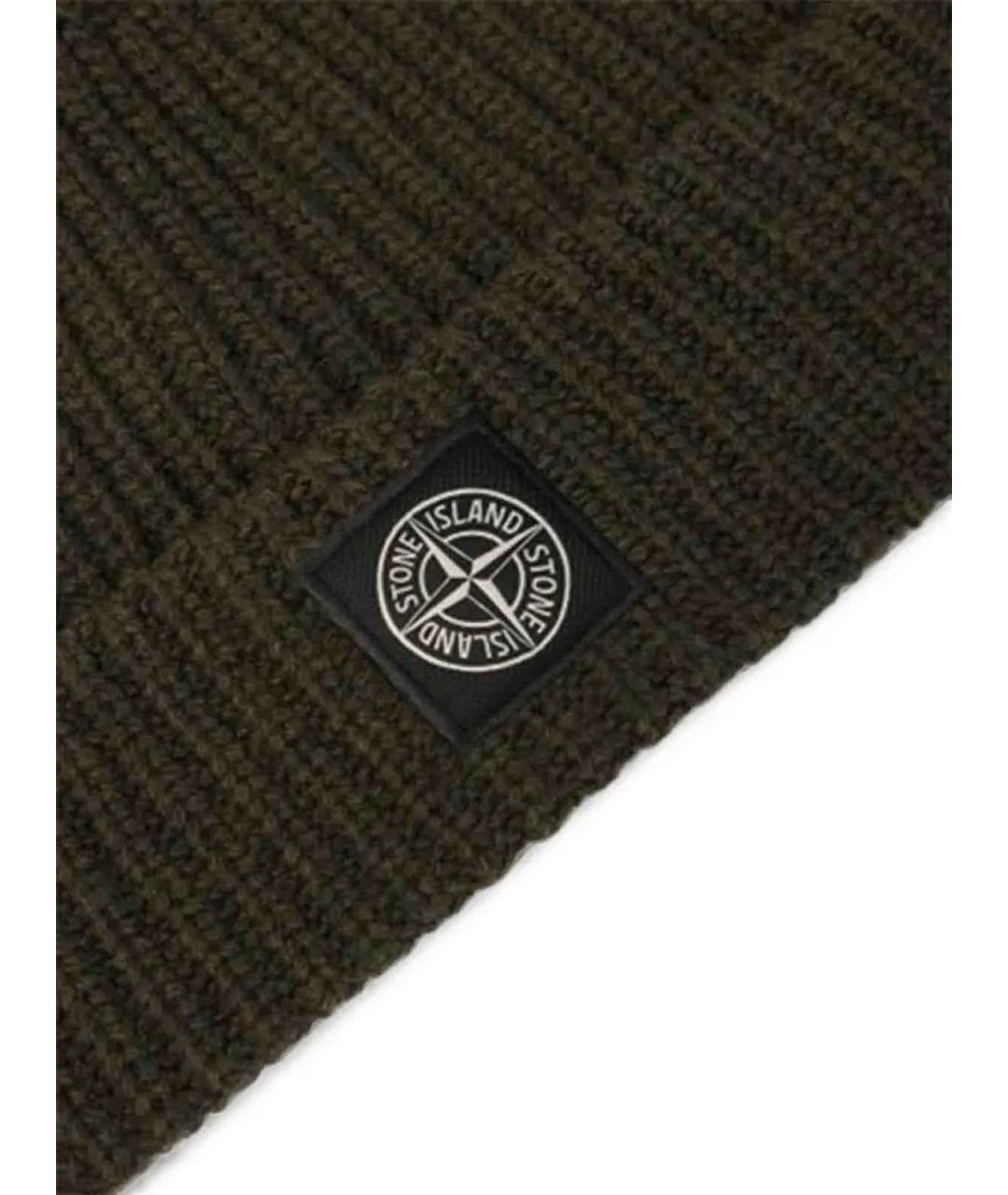 STONE ISLAND Зеленая хлопковая шапка, фото 2
