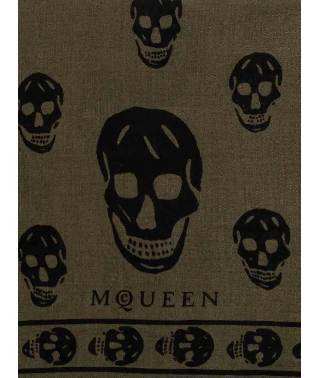 ALEXANDER MCQUEEN Хаки шарф, фото 3