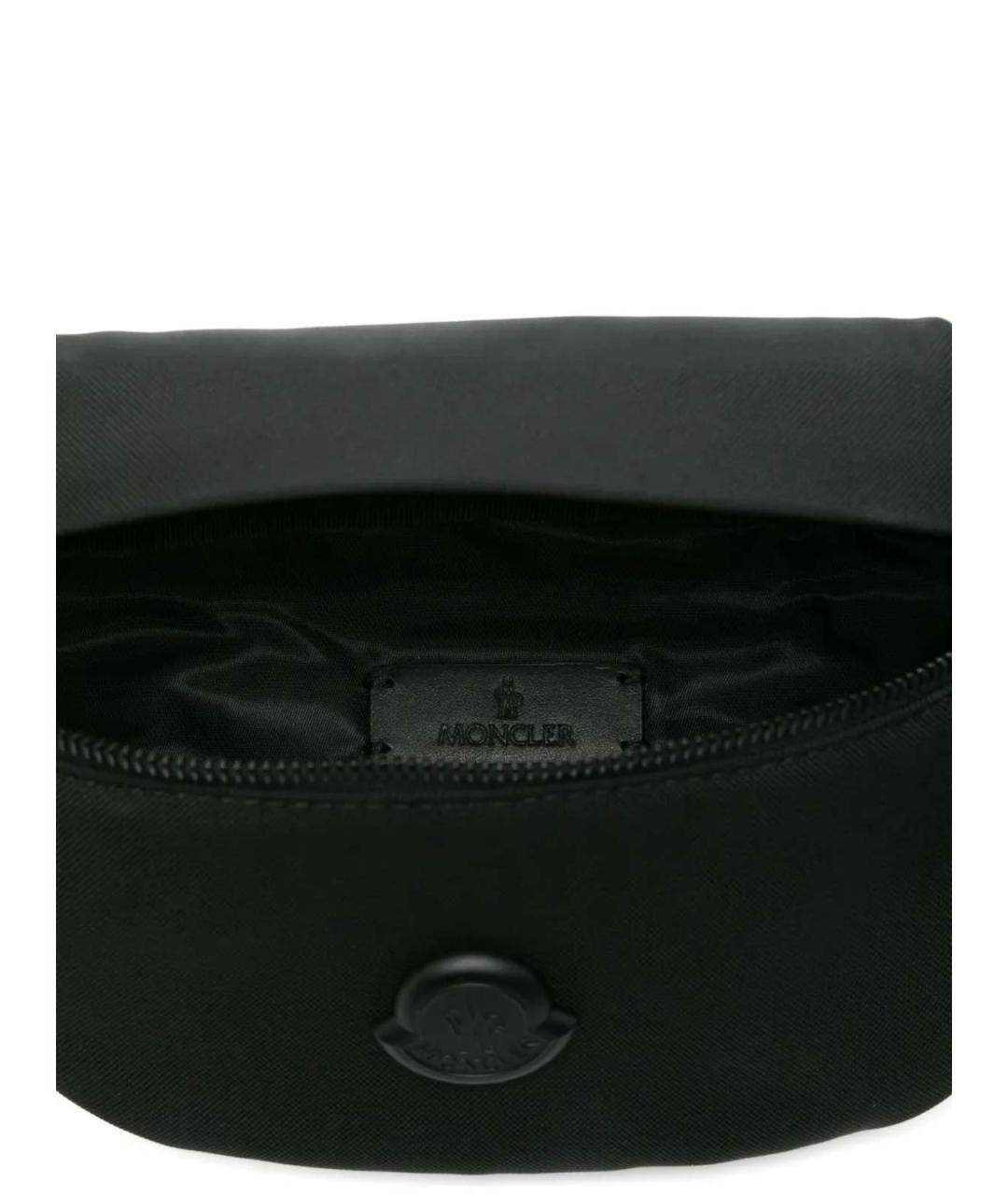 MONCLER Черная тканевая поясная сумка, фото 5