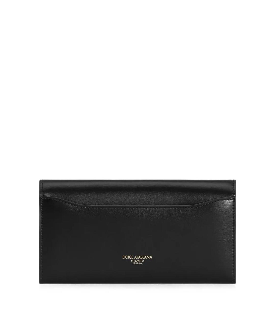 DOLCE&GABBANA Черный кожаный кошелек, фото 2