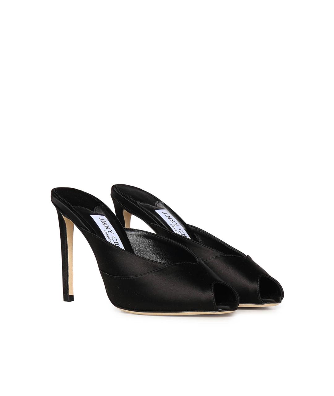 JIMMY CHOO Черные текстильные мюли, фото 2