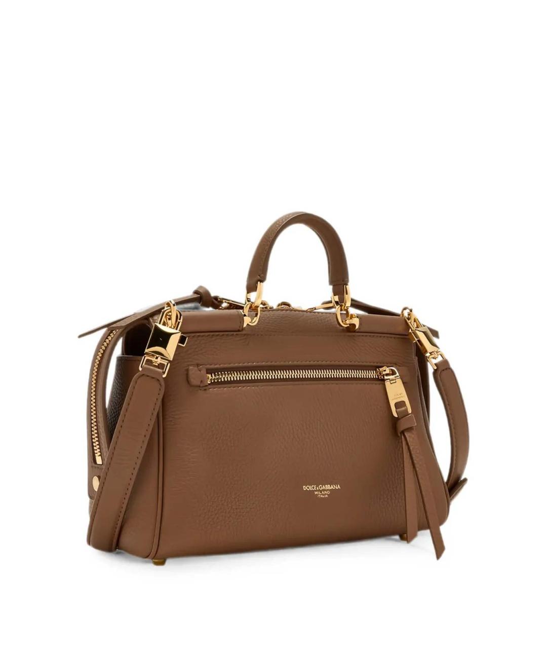 DOLCE&GABBANA Коричневая тканевая сумка с короткими ручками, фото 2