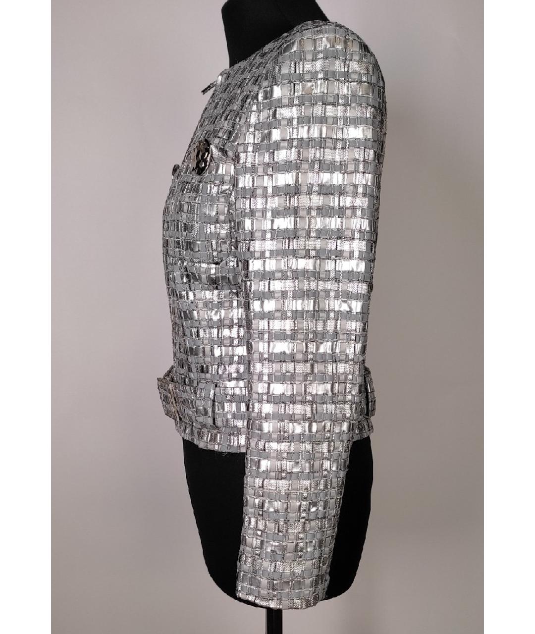 CHANEL PRE-OWNED Серебрянный полиэстеровый жакет/пиджак, фото 2