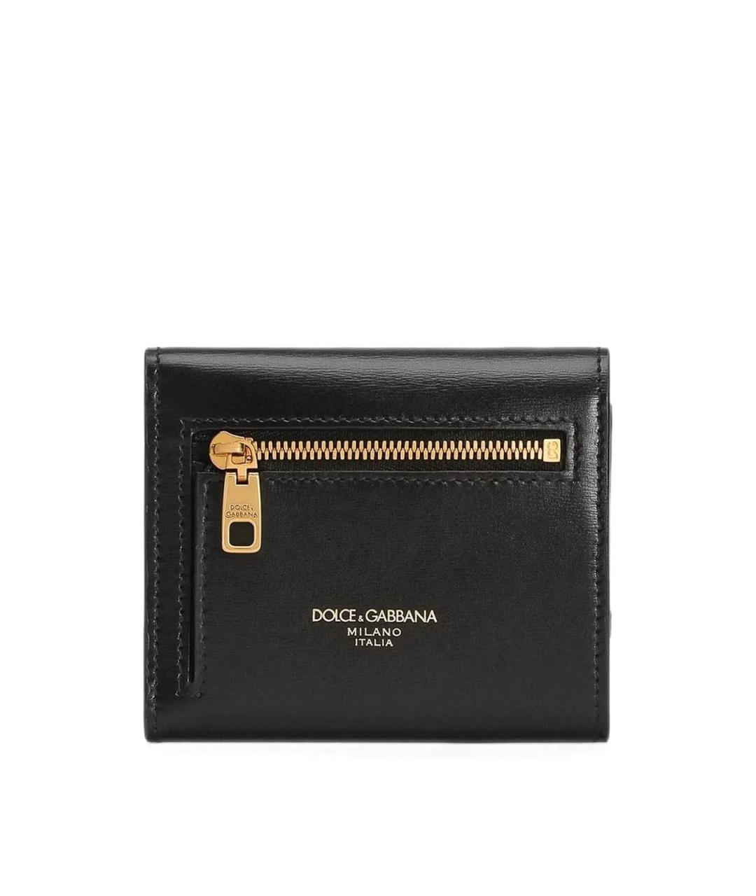 DOLCE&GABBANA Черный кожаный кошелек, фото 4