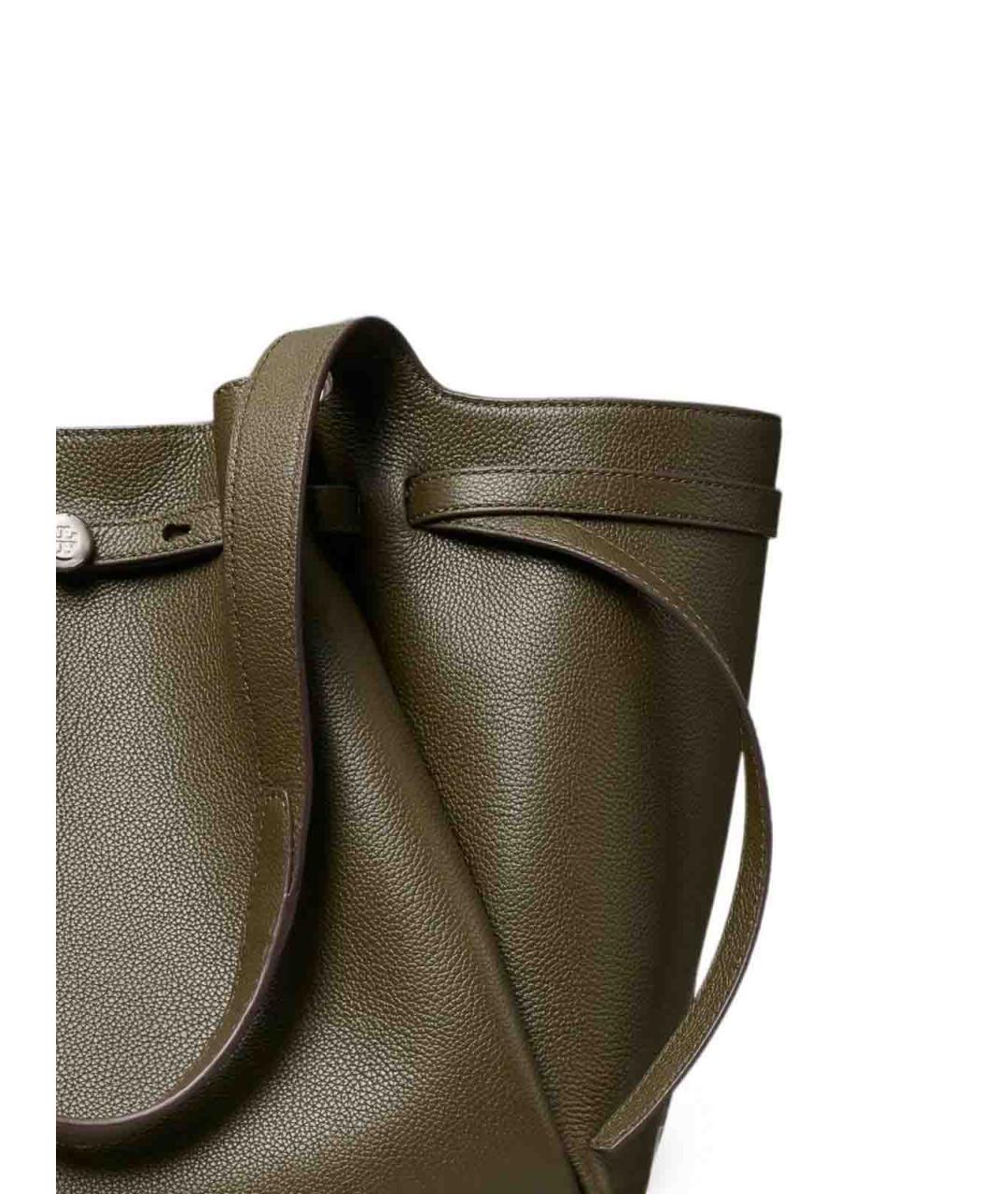 TORY BURCH Хаки кожаная сумка тоут, фото 3