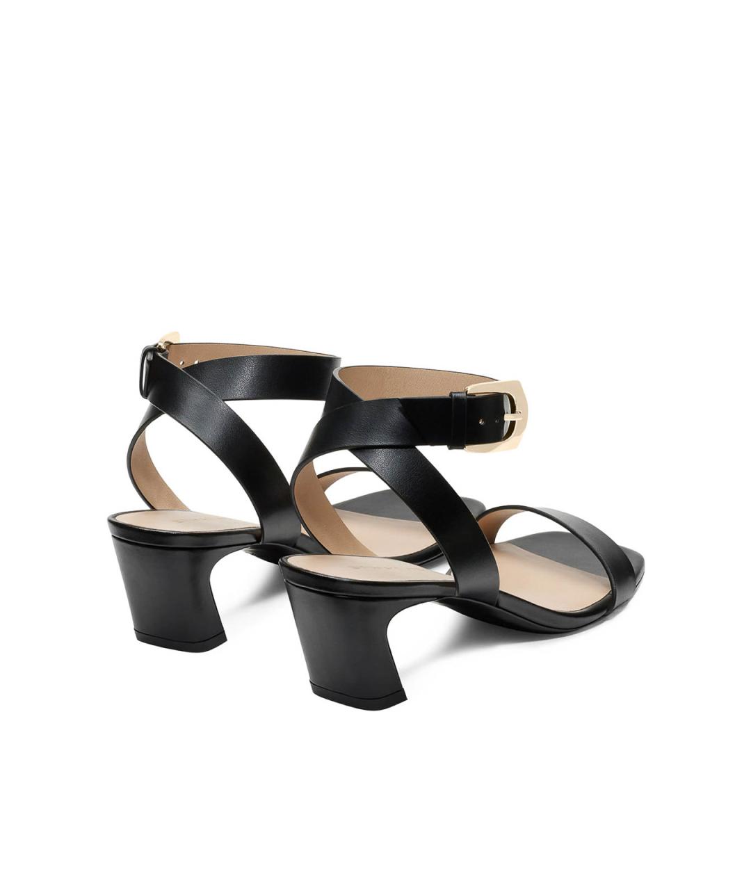 STUART WEITZMAN Черные кожаные босоножки, фото 3