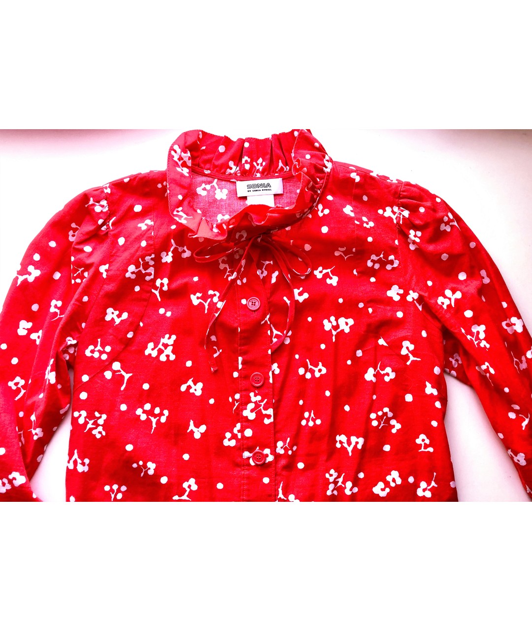 SONIA BY SONIA RYKIEL Красная хлопковая рубашка, фото 3