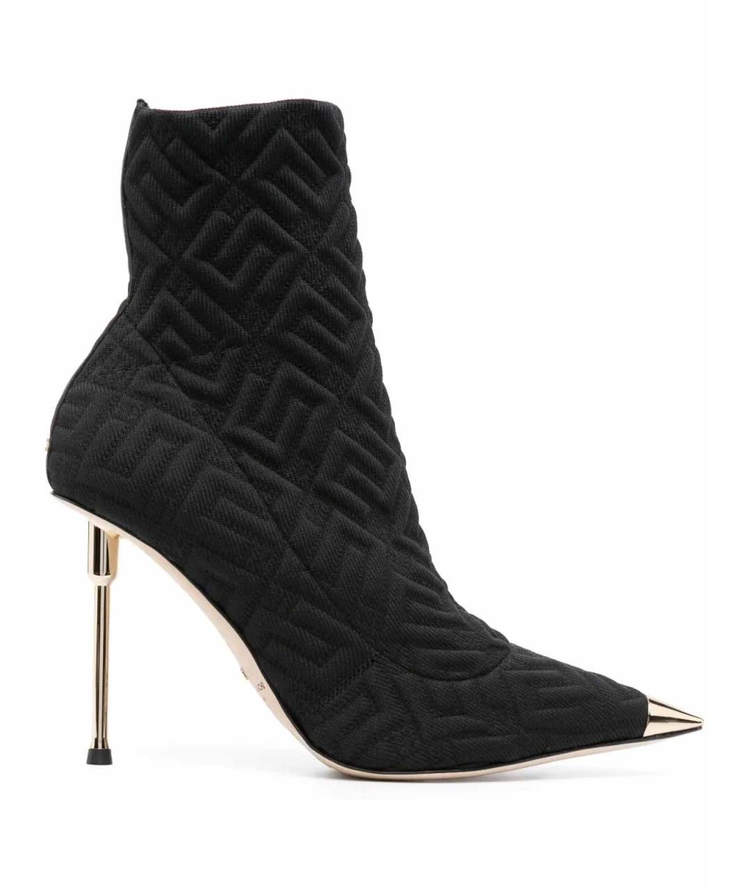ELISABETTA FRANCHI Черные текстильные ботильоны, фото 3