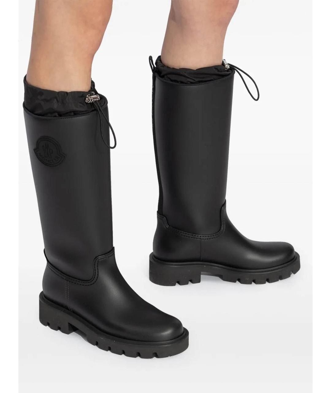 MONCLER Черные резиновые сапоги, фото 5