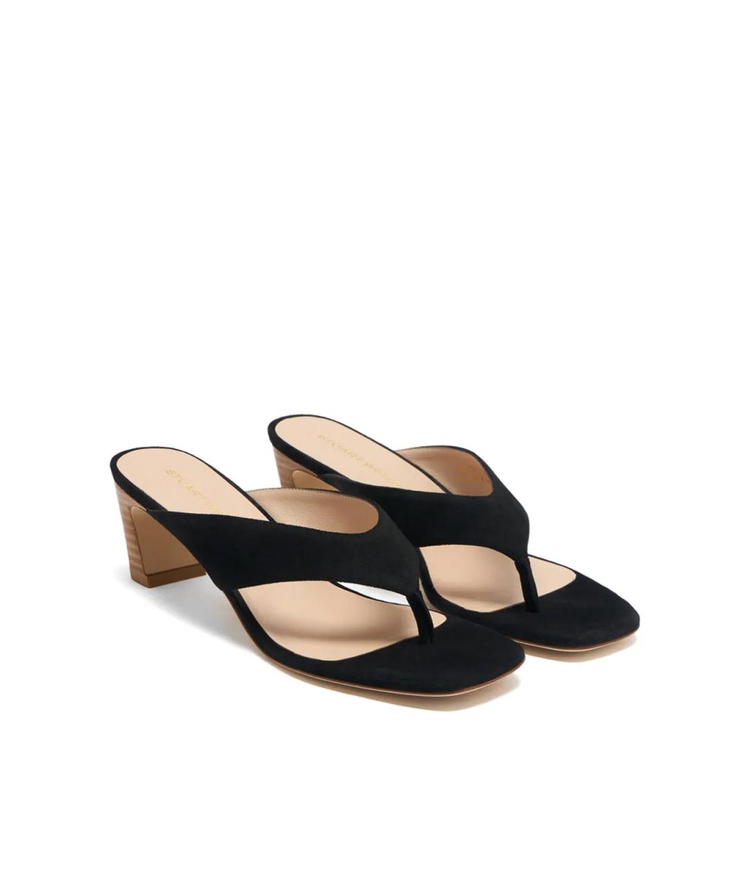 STUART WEITZMAN Черные замшевые мюли, фото 3