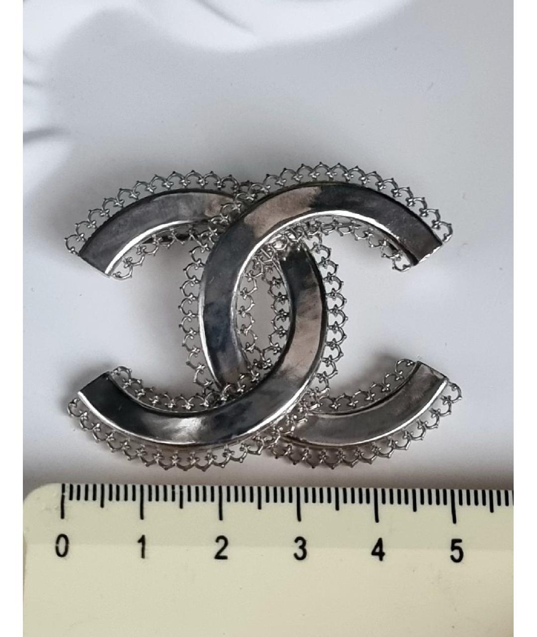 CHANEL Серебряная металлическая булавка / брошь, фото 7