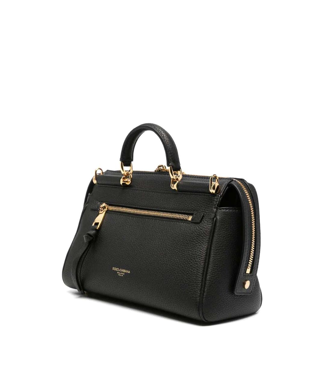 DOLCE&GABBANA Черная тканевая сумка с короткими ручками, фото 2