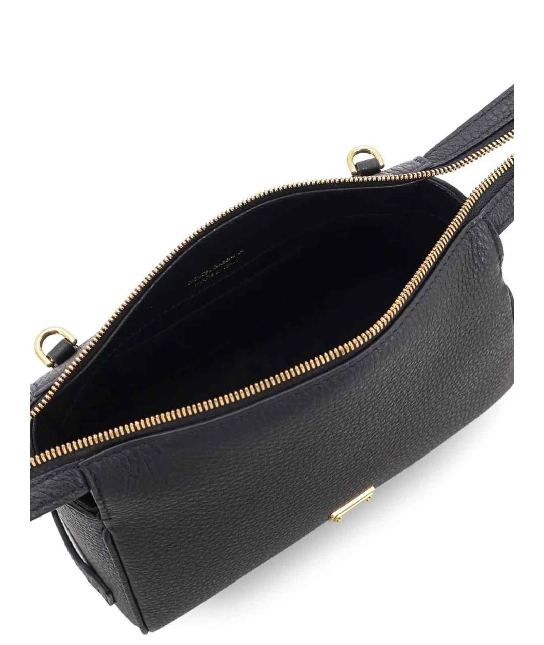 DOLCE&GABBANA Черная кожаная сумка с короткими ручками, фото 4