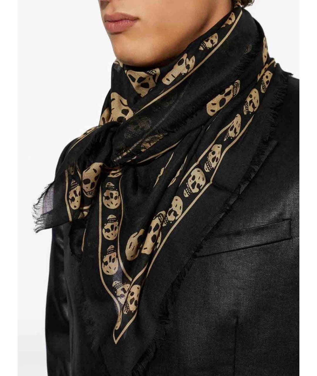 ALEXANDER MCQUEEN Черный шарф, фото 3