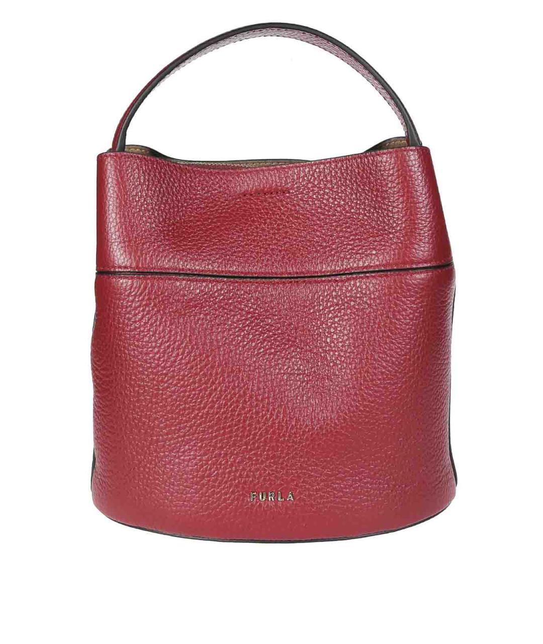 FURLA Красная кожаная сумка с короткими ручками, фото 3