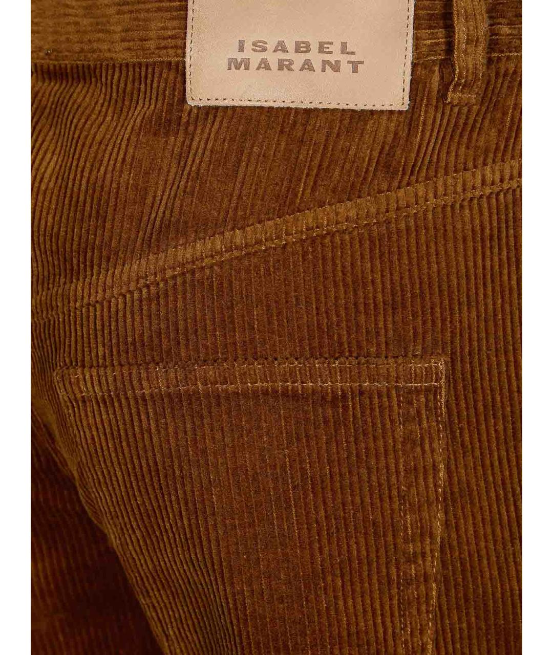 ISABEL MARANT Коричневые хлопковые прямые брюки, фото 3