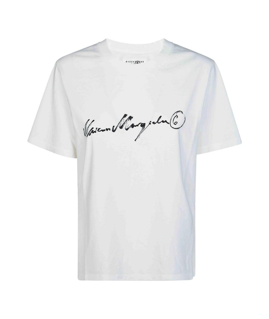 MM6 MAISON MARGIELA Белая хлопковая футболка, фото 1