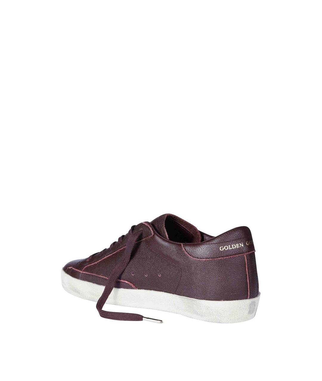 GOLDEN GOOSE Бордовые кожаные кеды, фото 3