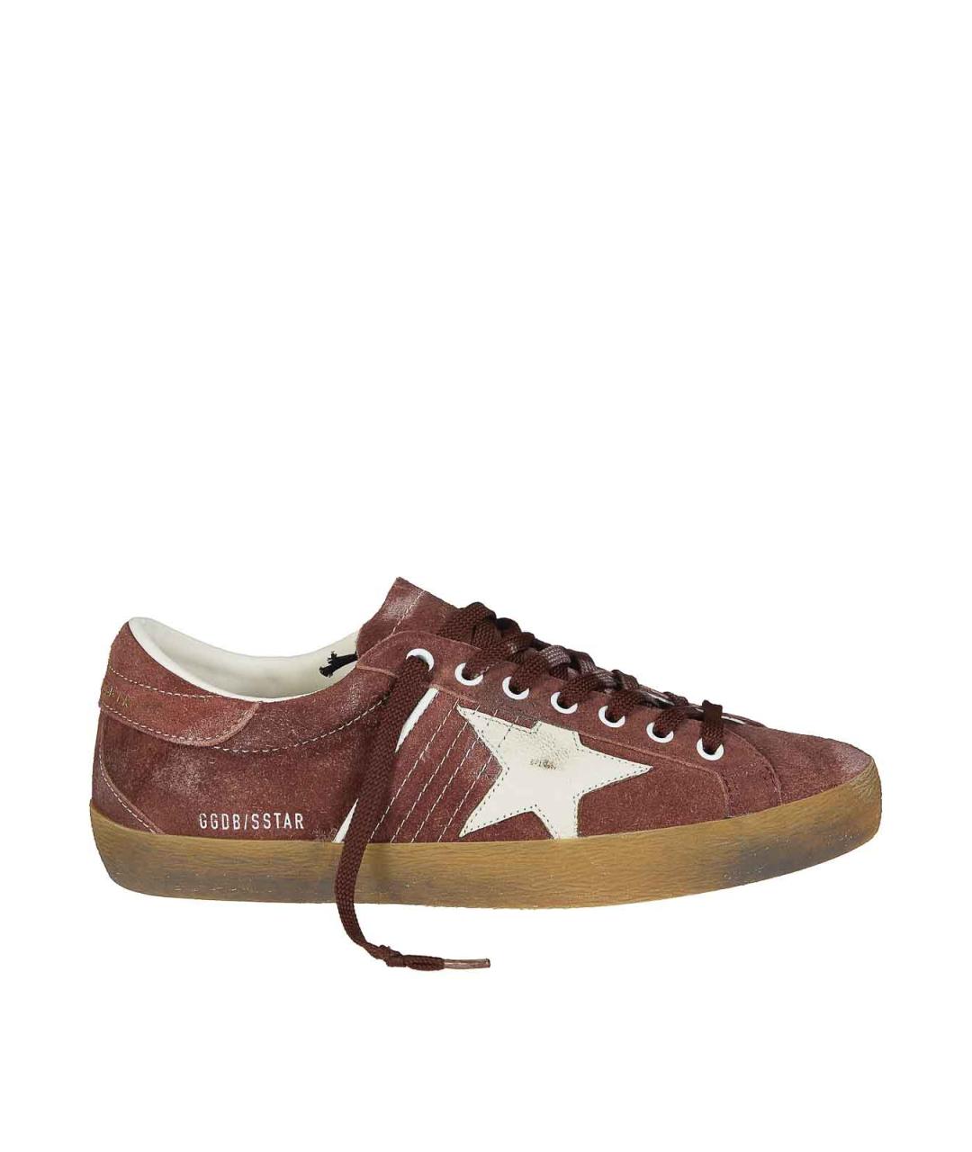 GOLDEN GOOSE Красные замшевые низкие кроссовки / кеды, фото 1