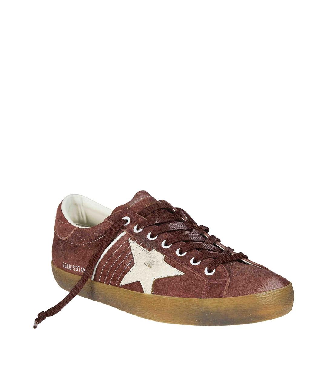 GOLDEN GOOSE Красные замшевые низкие кроссовки / кеды, фото 2
