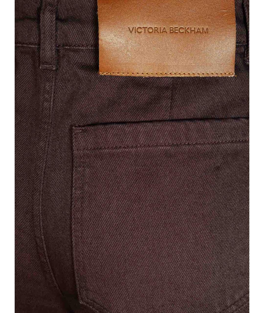 VICTORIA BECKHAM Бордовые хлопковые прямые джинсы, фото 3