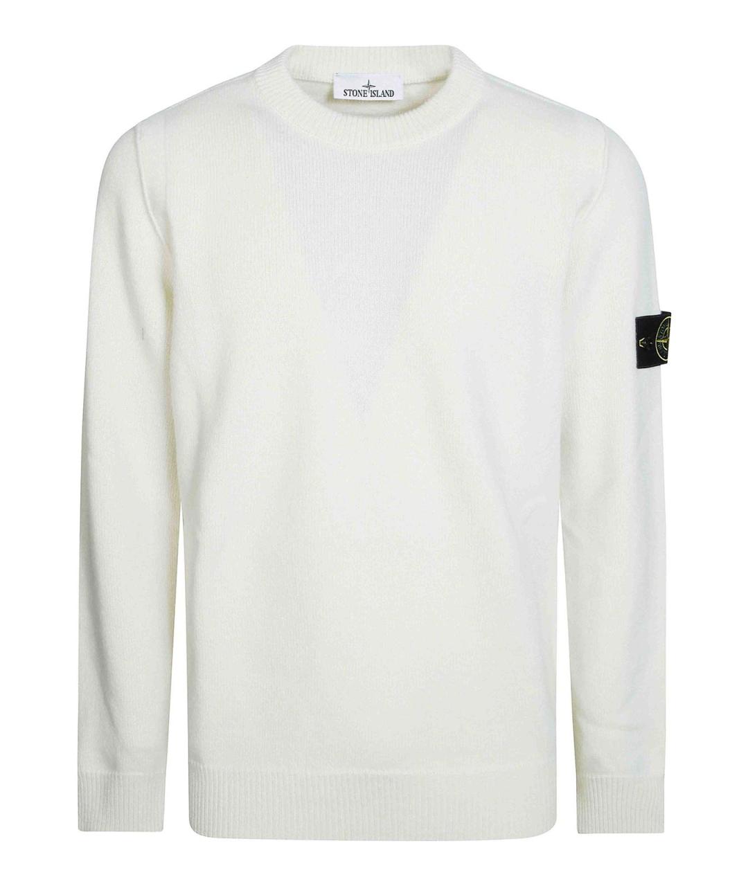 STONE ISLAND Белый шерстяной джемпер / свитер, фото 1