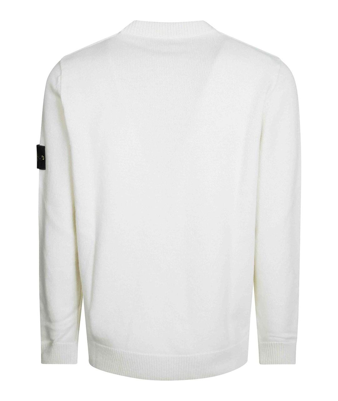 STONE ISLAND Белый шерстяной джемпер / свитер, фото 2
