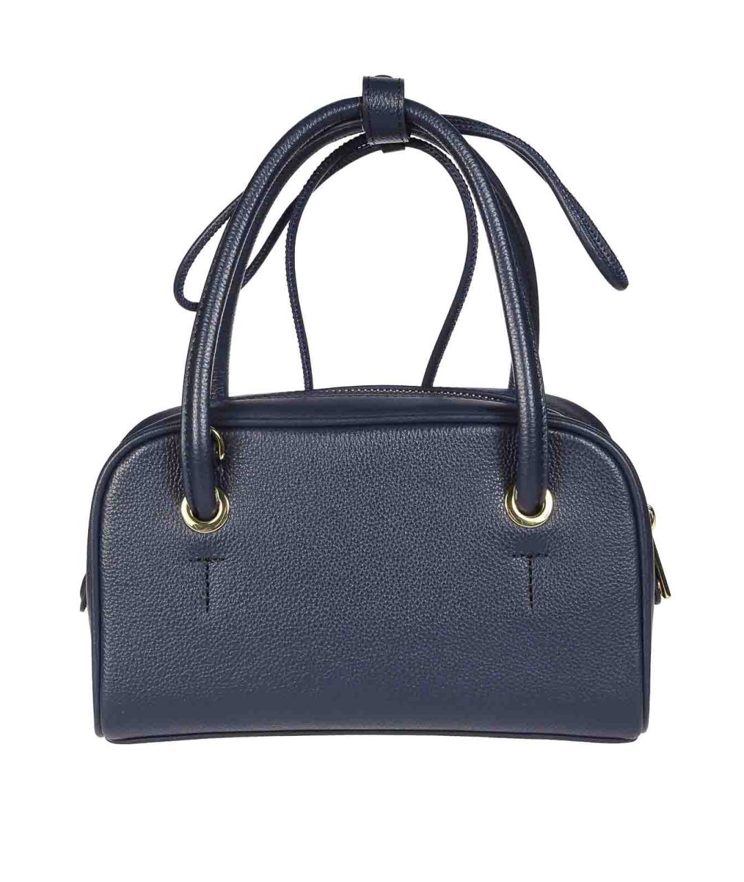FURLA Синяя кожаная сумка с короткими ручками, фото 3