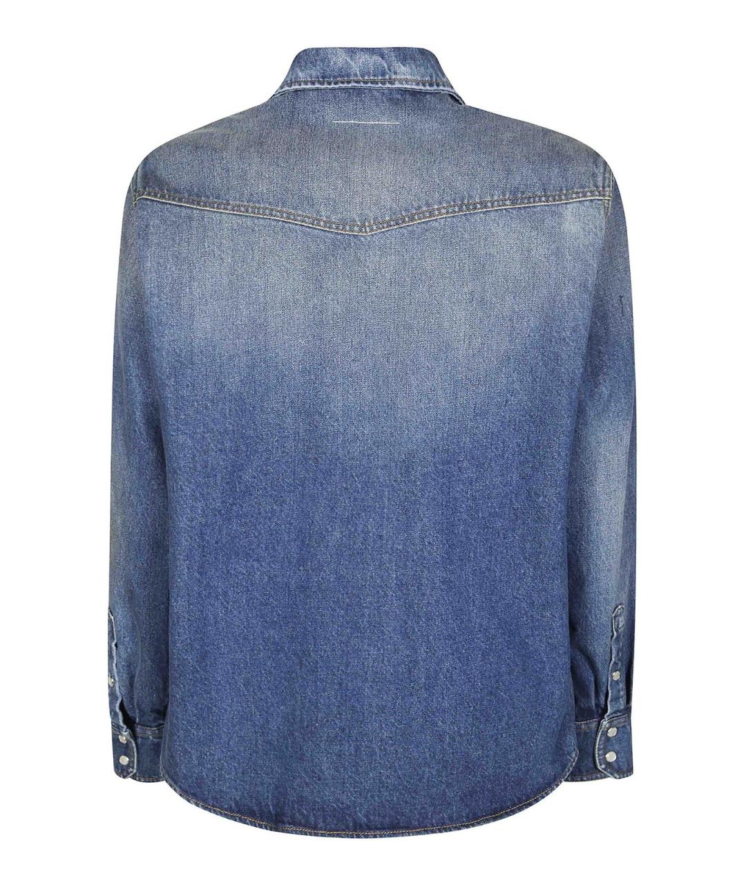 MM6 MAISON MARGIELA Синяя хлопковая кэжуал рубашка, фото 2