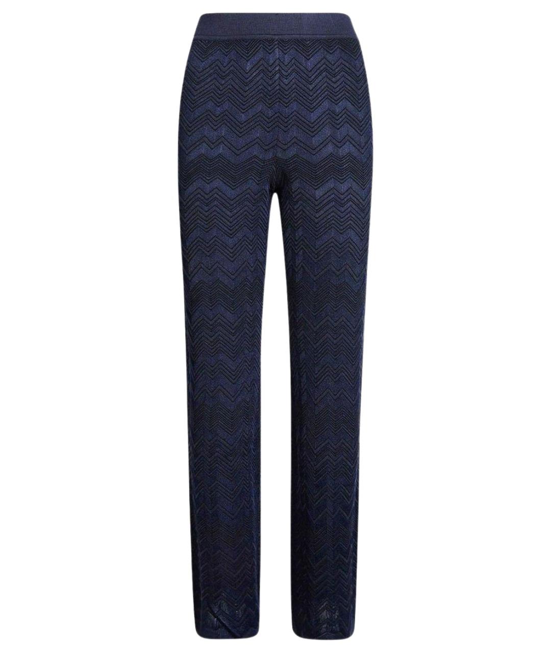 MISSONI Синие полиэстеровые брюки узкие, фото 1