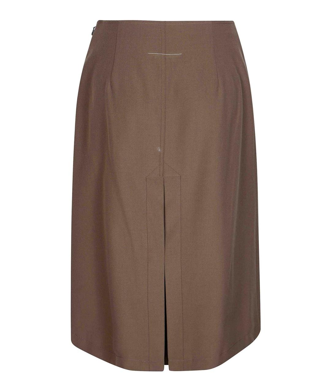MM6 MAISON MARGIELA Коричневая юбка миди, фото 2