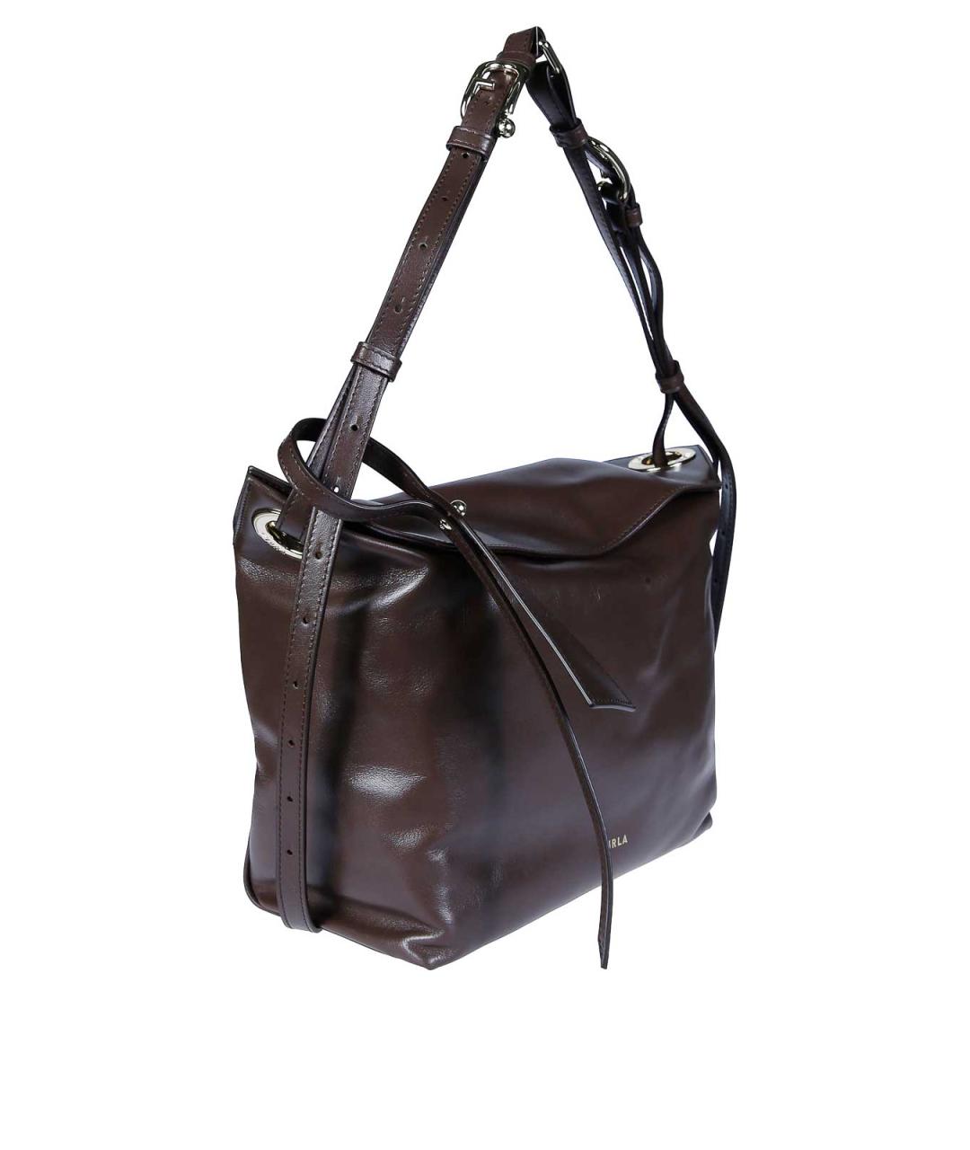FURLA Коричневая кожаная сумка через плечо, фото 2