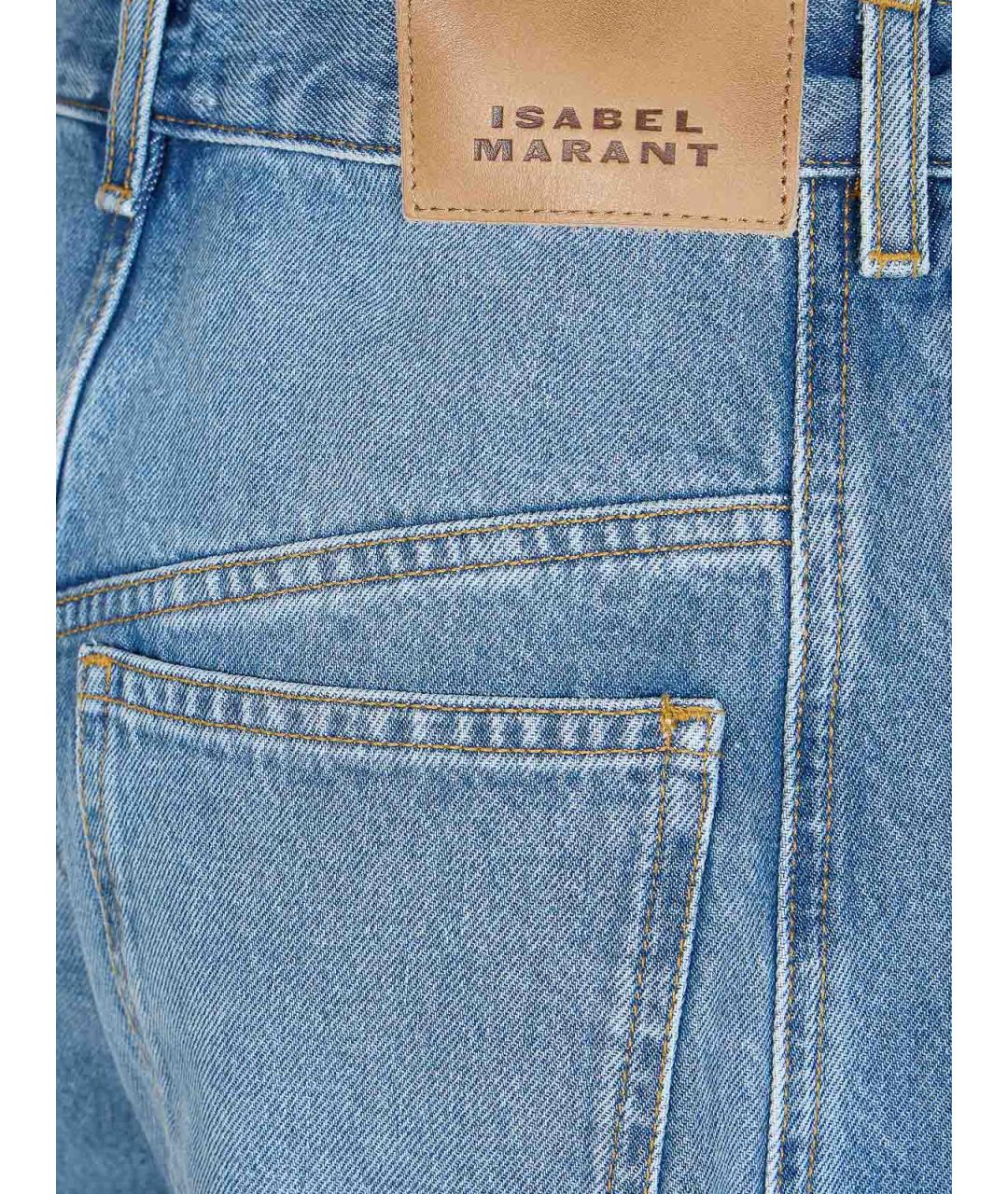 ISABEL MARANT Голубые хлопковые прямые джинсы, фото 3