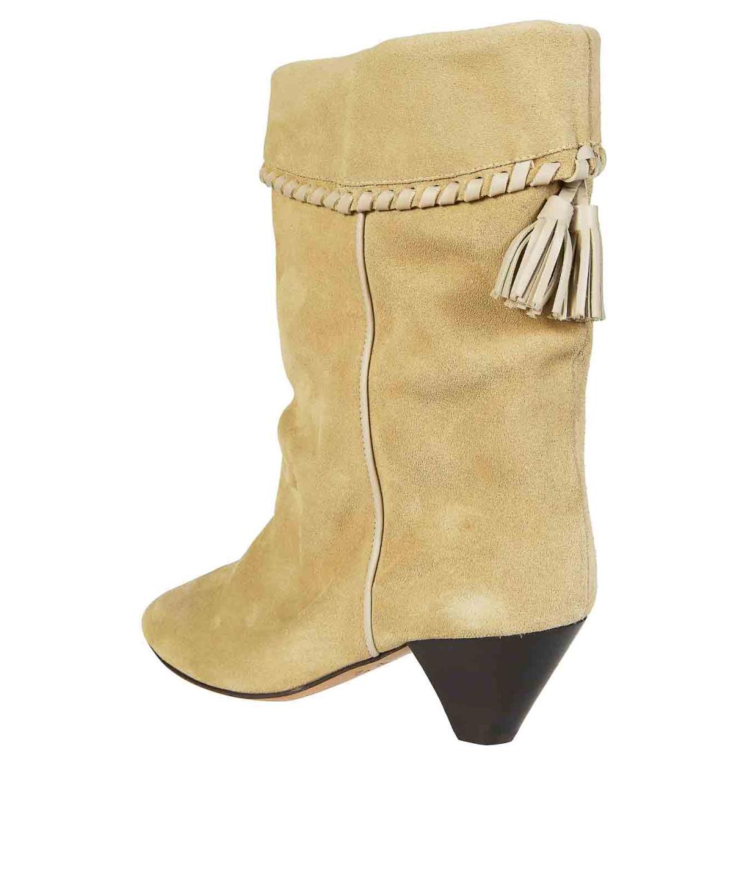 ISABEL MARANT Бежевые текстильные сапоги, фото 3