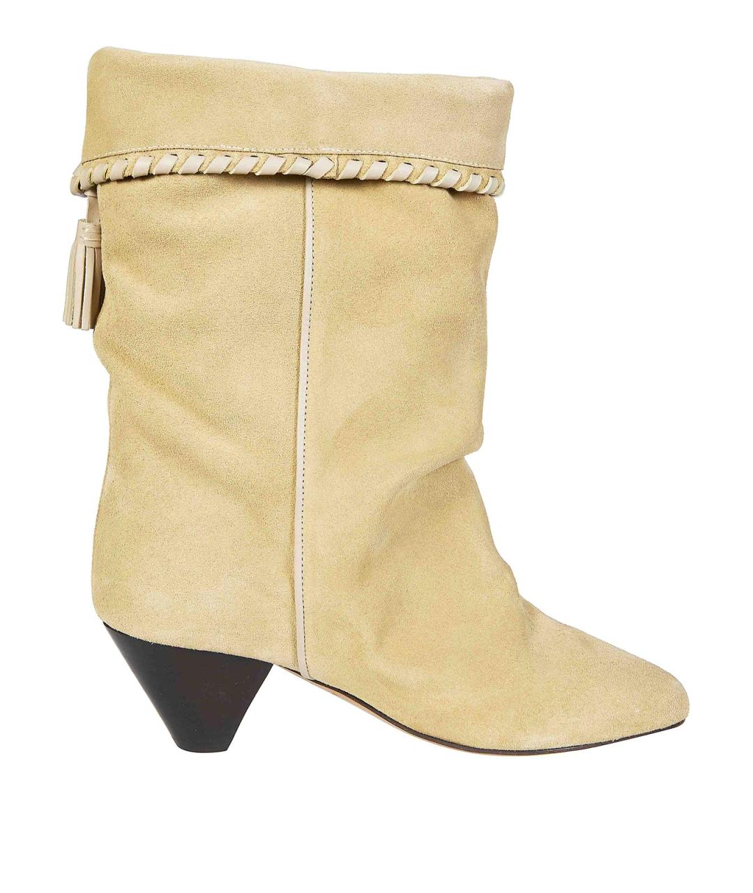 ISABEL MARANT Бежевые текстильные сапоги, фото 1