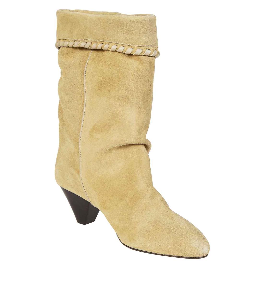 ISABEL MARANT Бежевые текстильные сапоги, фото 2
